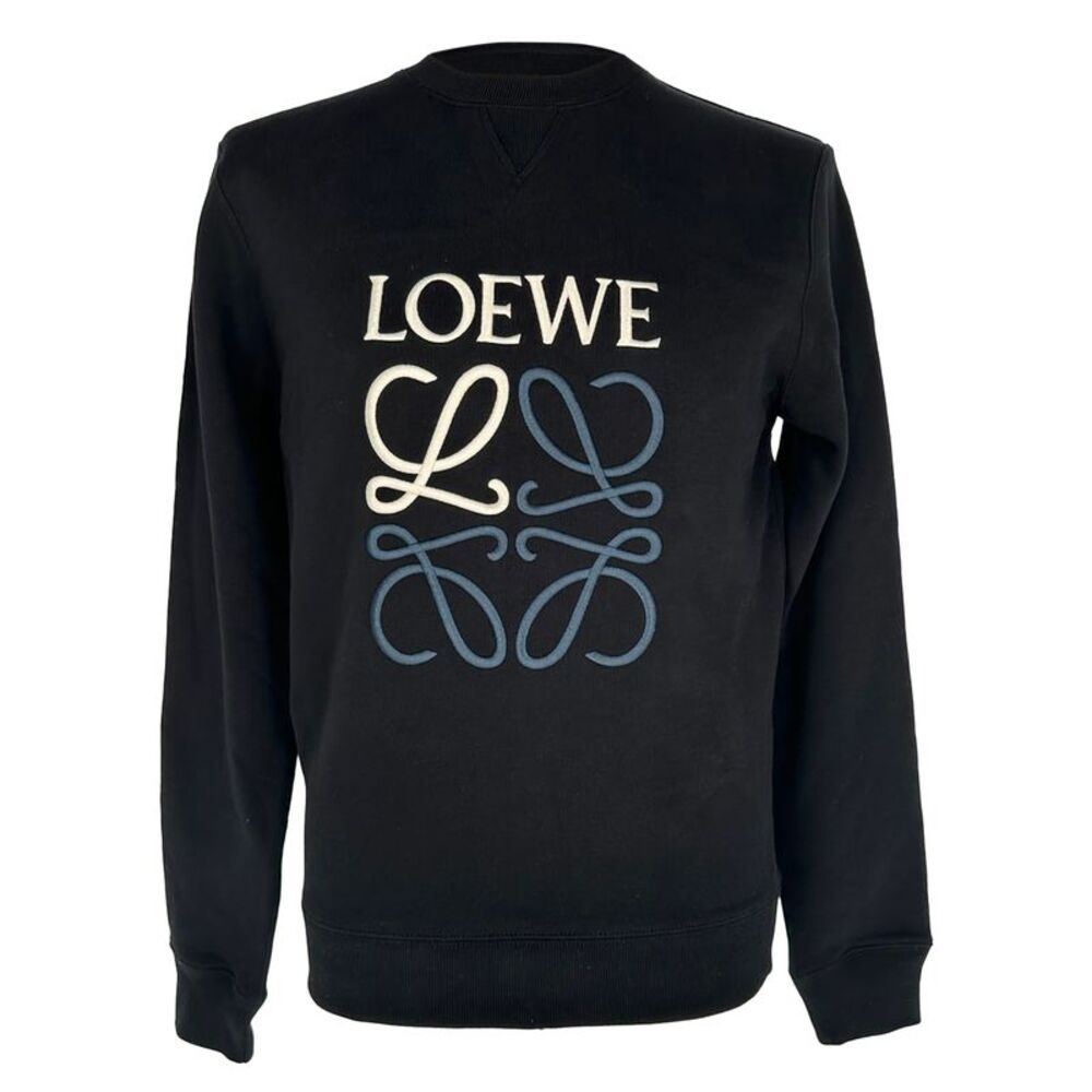 Loewe Anagram Crewneck Sweatshirt in Black Cotton